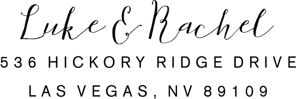 Calligraphy Pink Address Stamp
