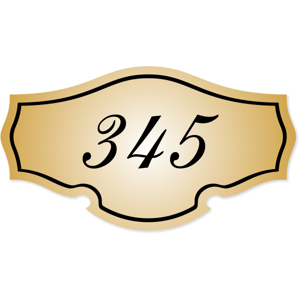 Classic Shape 3" x 5.5" Engraved Room Number Sign