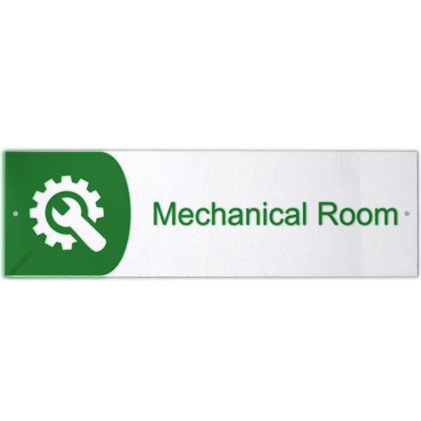 Mechanical Room Icon 3" x 10" Acrylic Print Sign