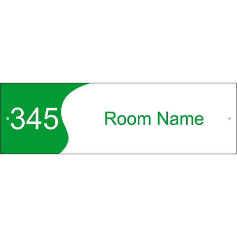 Custom Text Room Name and Number 3" x 10" Acrylic Print Wave Sign