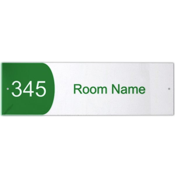 Custom Text Room Name and Number Acrylic Print Sign Convex - 3" x 10" 