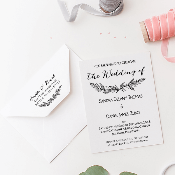 Formal Laurel Wedding Invitation Stamp