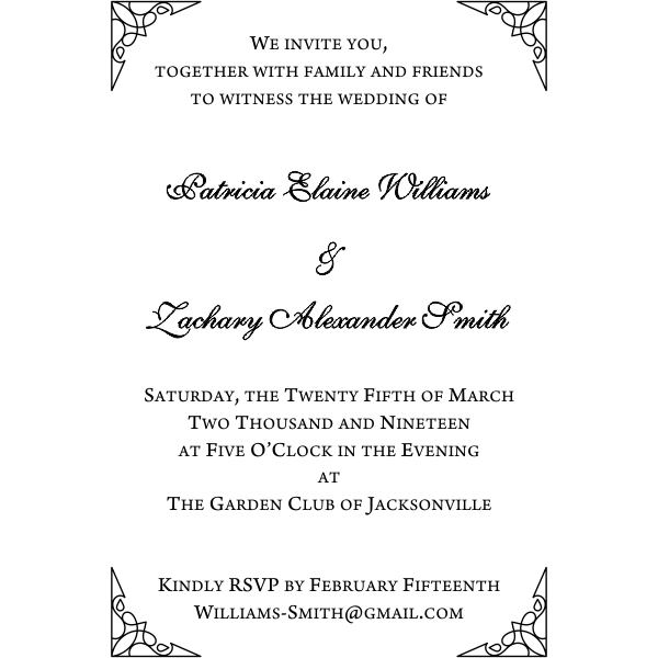 Formal Ornate Wedding Invitation Stamp