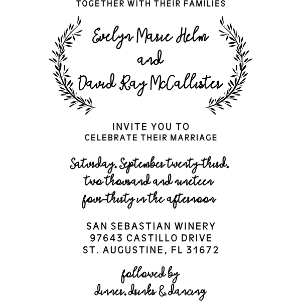 Whimsical Wedding Invitation Stamp