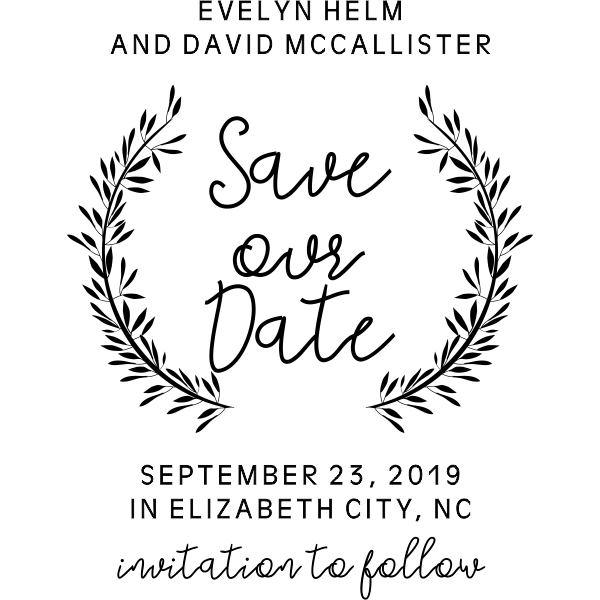Whimsical Wedding Save the Date Stamp