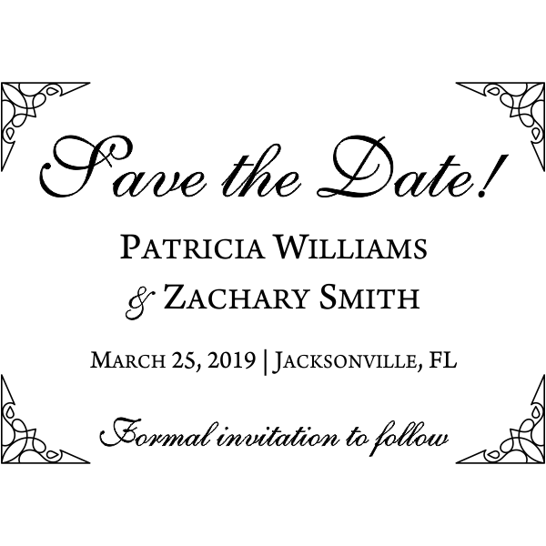 Formal Ornate Wedding Save the Date Stamp