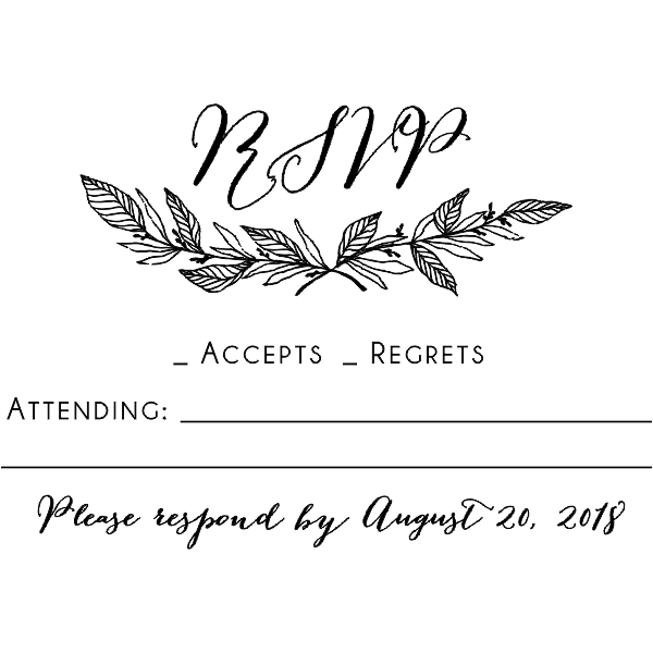 Formal Laurel Wedding RSVP Stamp
