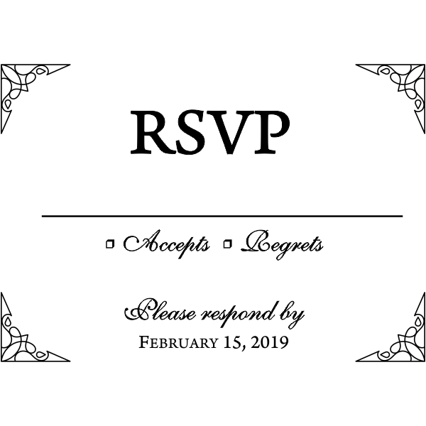 Formal Ornate Wedding RSVP Stamp