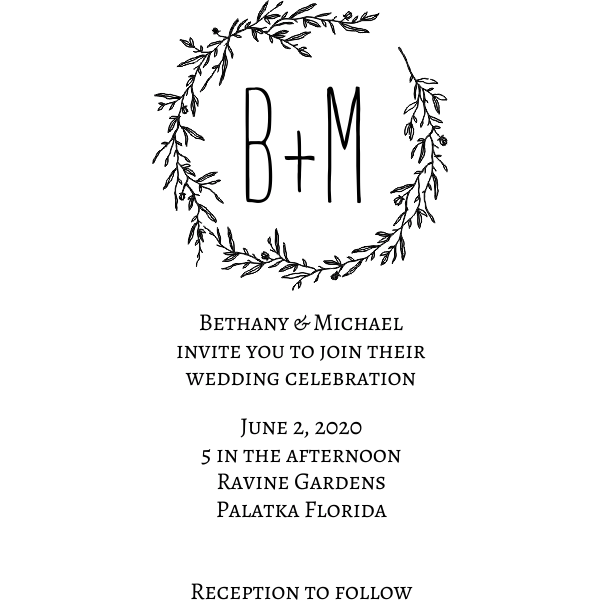 Floral Wreath Wedding Invitation Stamp