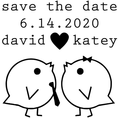 Save the Date Lovebirds Stamp