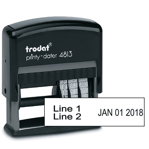 Custom 2 Line Text Dater Stamp