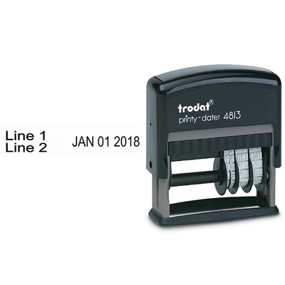 Custom 2 Line Text Dater Stamp - alternate view