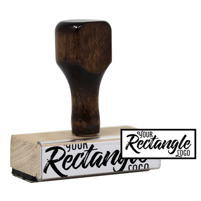 Custom Small Rectangle Logo Hand Stamp - alternate view