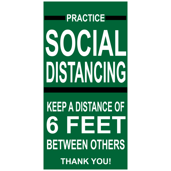 Practice Social Distancing Repositionable Green Rectangle Floor Decal