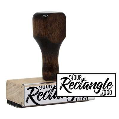 Custom Medium Rectangle Logo Hand Stamp - alternate view