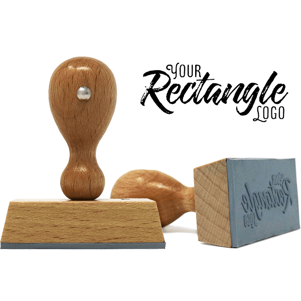 Custom Medium Rectangle Logo Hand Stamp