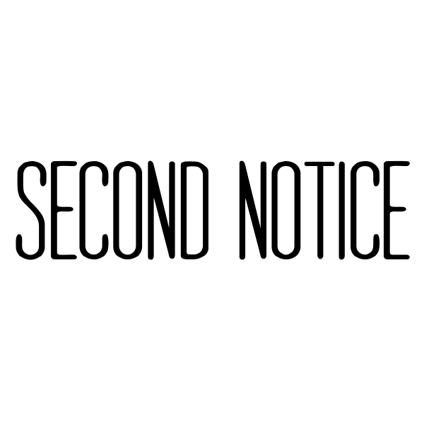 Second Notice Stock Stamp
