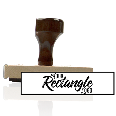 Custom Large Rectangle Logo Hand Stamp - alternate view