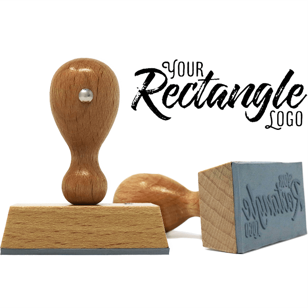 Custom Large Rectangle Logo Hand Stamp