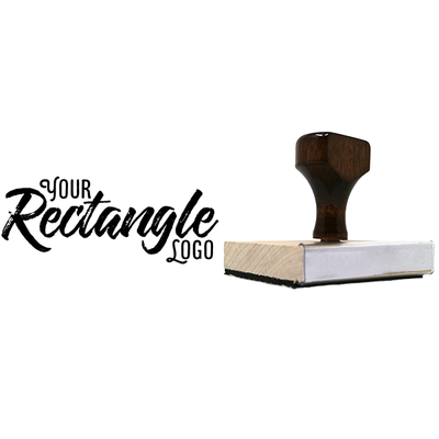 Custom XL Rectangle Logo Hand Stamp - alternate view