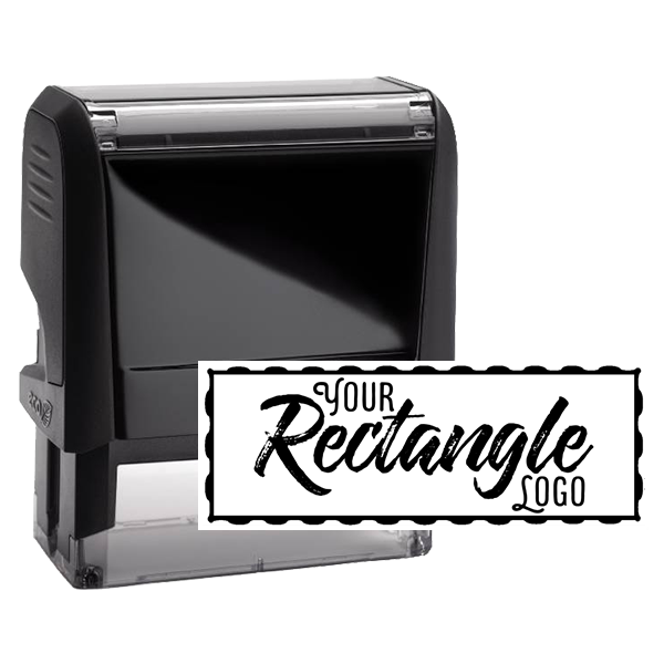 Custom Wavy Border Rectangle Logo Stamp