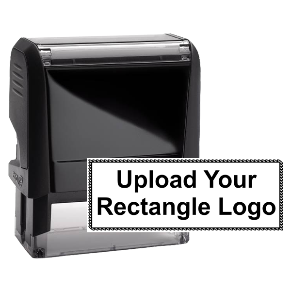 Custom Scalloped Border Rectangle Logo Stamp