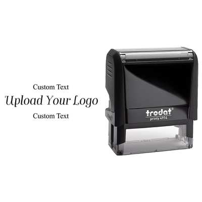 Custom Text Above and Below Rectangle Logo Stamp - alternate view