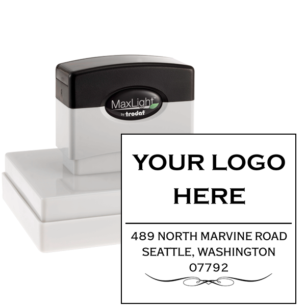 Vintage Pre-Inked Logo Address Stamp