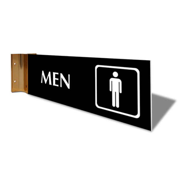 Men's Room Icon Projection Sign | 4" x 12"