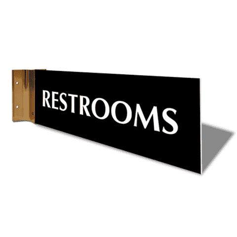 Restrooms 4" x 12" Corridor Sign
