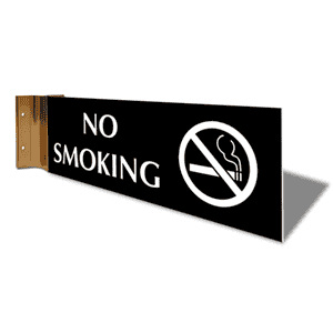 No Smoking Projection Sign | 4" x 12"