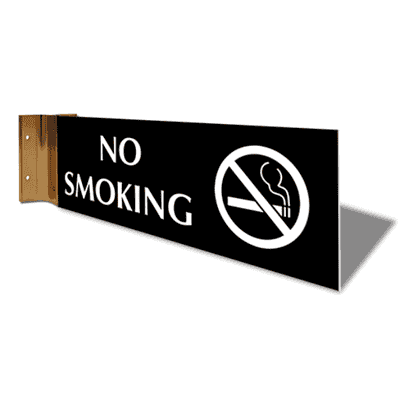 No Smoking Projection Sign | 4" x 12"