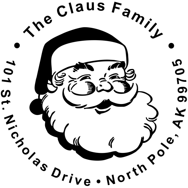 Classic Santa Custom Return Address European Hand Stamp