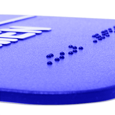 Blue Women's 9" x 6" ADA Braille Restroom Sign - alternate view