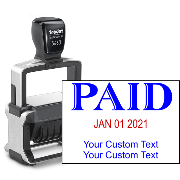 Trodat Professional Paid Dater With Custom Text Below