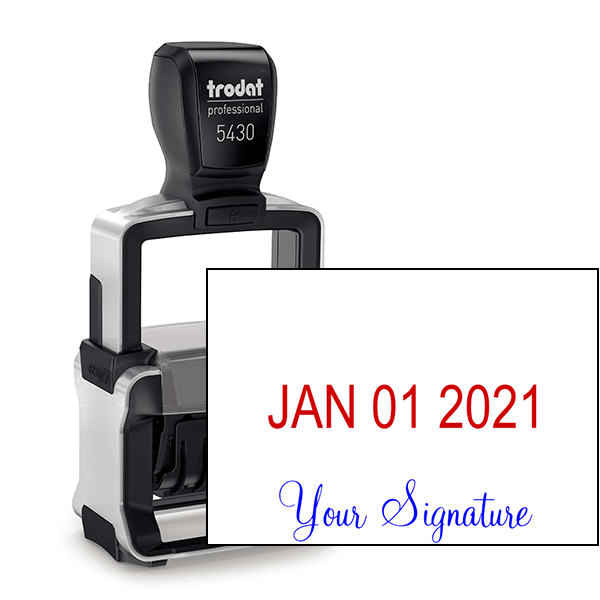Trodat Professional Custom Signature Below Date Dater Stamp