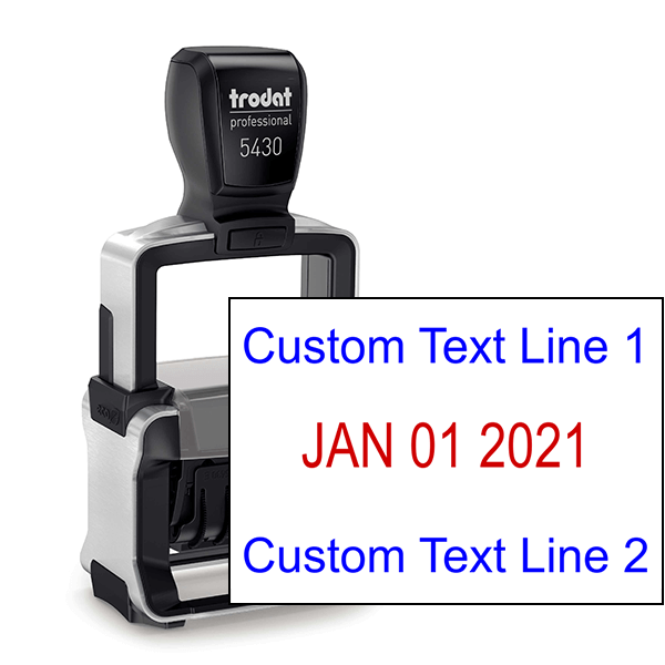 Trodat Professional Top and Bottom Line Custom Dater Stamp