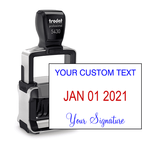 Trodat Professional Custom Text With Bottom Signature Stamp