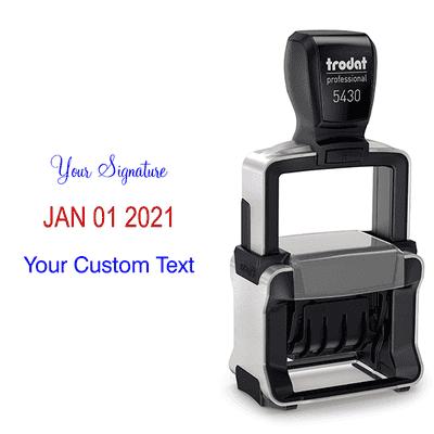 Trodat Professional Custom Text With Top Signature Stamp - alternate view