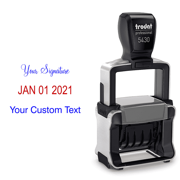 Trodat Professional Custom Text With Your Signature Top Stamp Body and Design