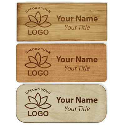 Engraved Wood Name Tag - 1.5" x 3.5"