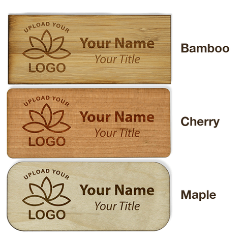 Engraved Wood 1.5" x 3.5" Name Tag