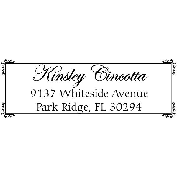 Kinsley Fancy Border Address Stamp