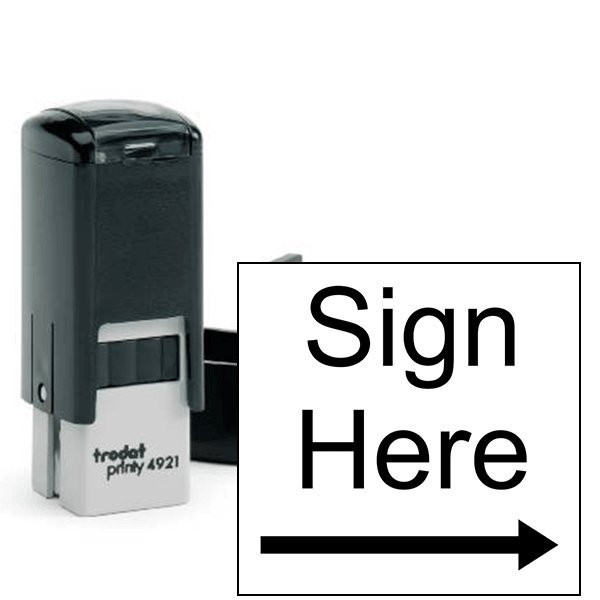 Sign Here Right Arrow Self Inking Stamp