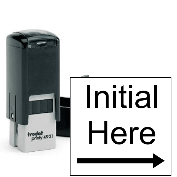 Initial Here Right Arrow Self Inking Stamp