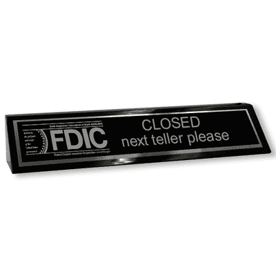 FDIC Next Teller Wood Block  - alternate view