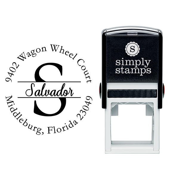 Salvador Round Name Return Address Stamp