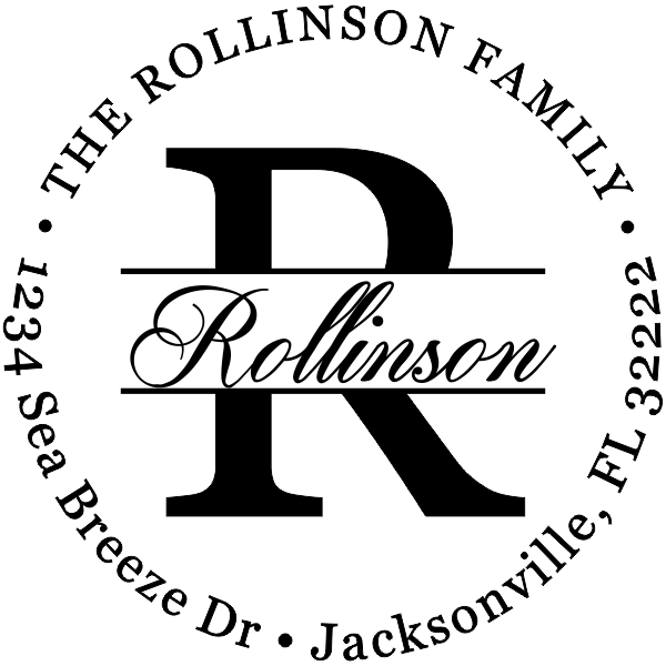 Round Letter Address Stamp