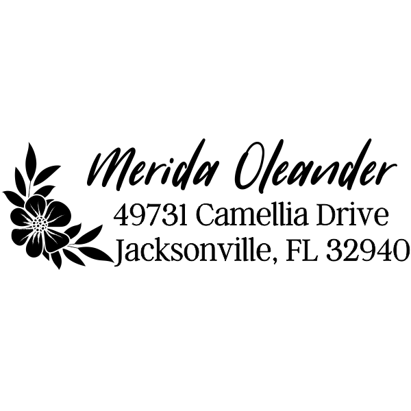 Oleander Floral Address Stamp
