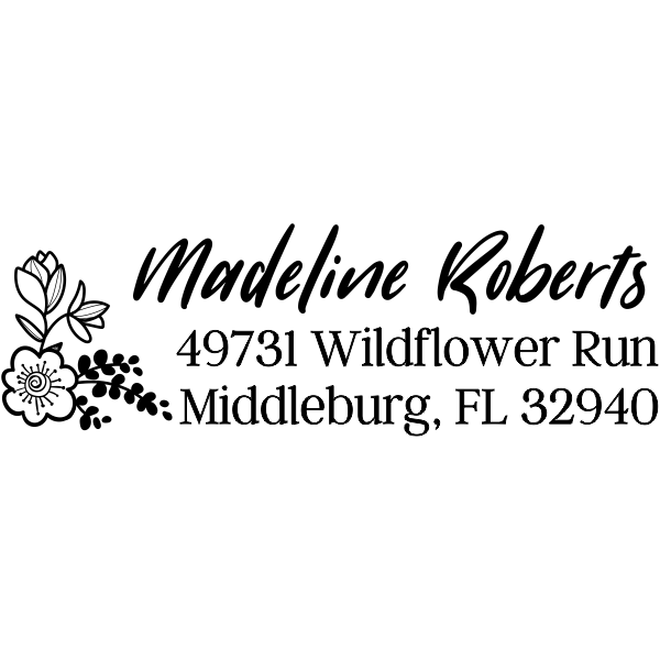 Wildflower Floral Address Stamp